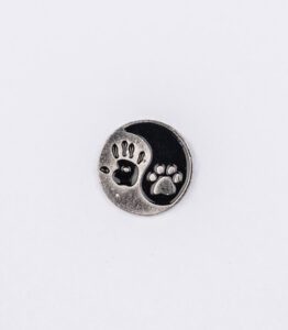 Ying Yang with Hand and Paw Print Enamel Pin - #149