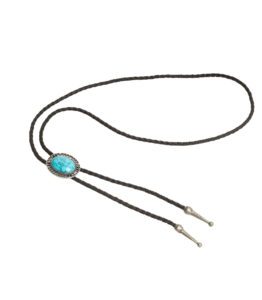 Bolo Tie with Western Oval Turquoise Gem