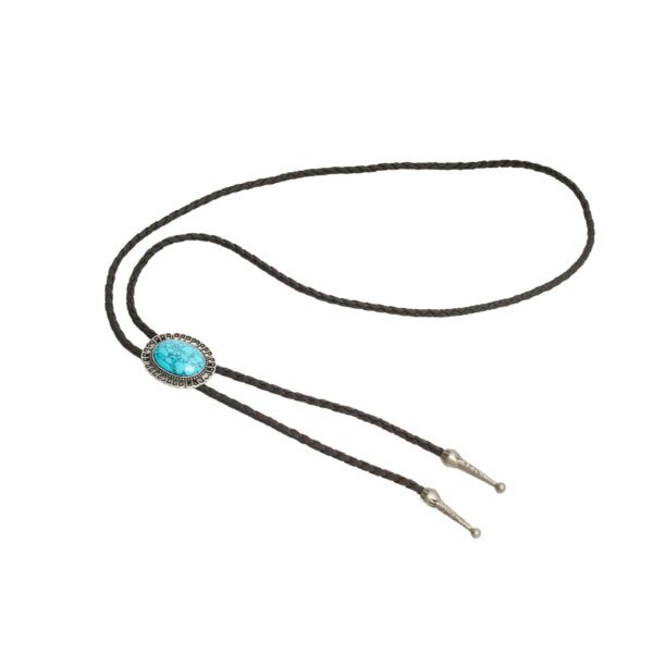 Bolo Tie with Western Oval Turquoise Gem