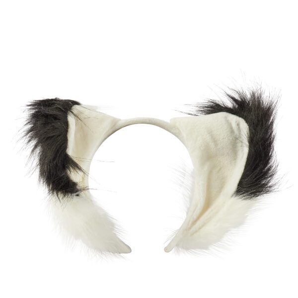 Alana Fur Ear Headband - White/Black