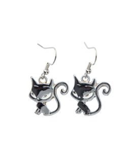 Earrings - Black Cat