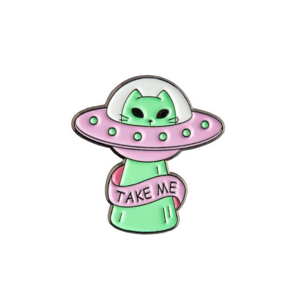 Take Me UFO Cat Enamel Pin - #374