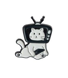 Cute Cat in TV Enamel Pin - #325