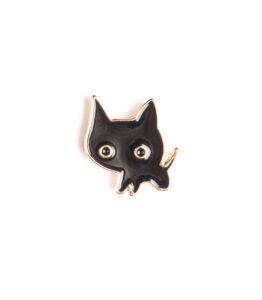 Weird Black Cat Enamel Pin - #241