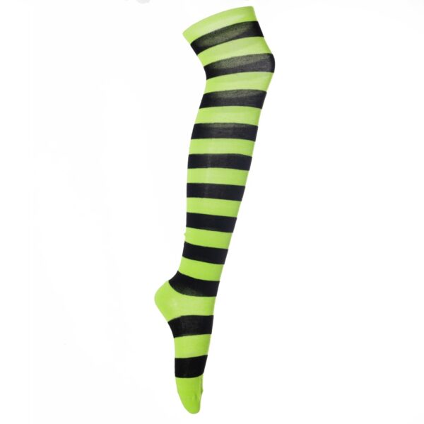 UV Green/Black Stripe – Over the Knee Socks