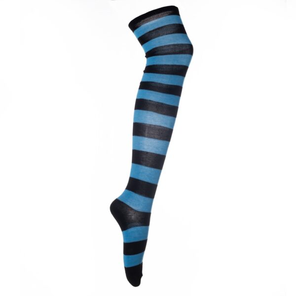 Black and Blue Stripe – Over the Knee Socks