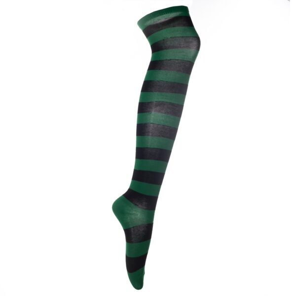 Dark Green/Black Thick Stripe – Over the Knee Socks