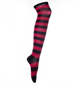 Dark Pink/Black Stripe – Over Knee Socks