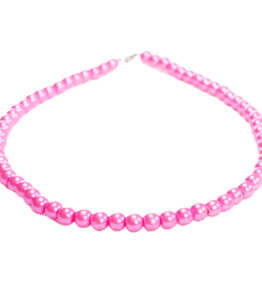 Handmade Beaded Necklace – Bright Pink