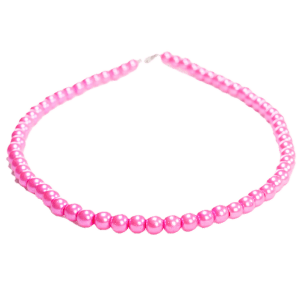 Handmade Beaded Necklace – Bright Pink
