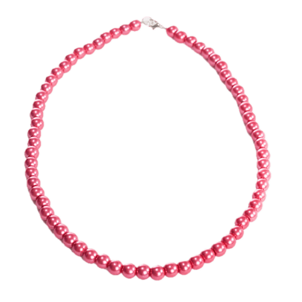 Handmade Beaded Necklace - Rose Pink