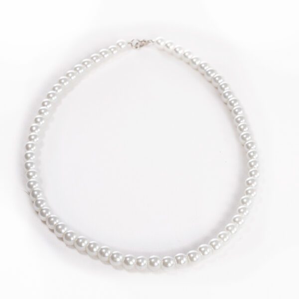 Handmade Beaded Necklace - Pearl White