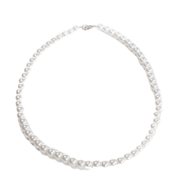Handmade Beaded Necklace - Pearl White