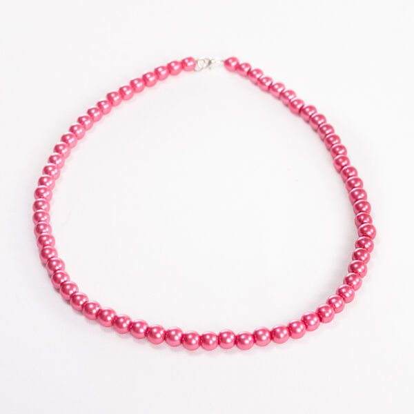 Handmade Beaded Necklace - Rose Pink