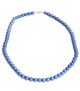 Handmade Beaded Necklace – Steel Blue