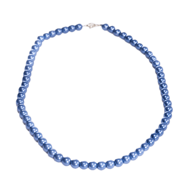 Handmade Beaded Necklace - Steel Blue