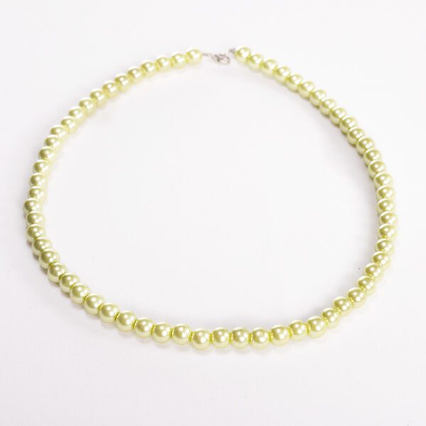 Handmade Beaded Necklace - Pastel Green