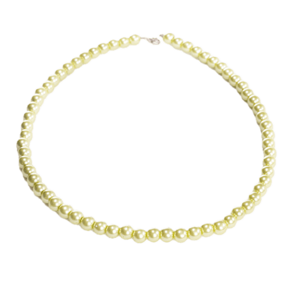Handmade Beaded Necklace - Pastel Green
