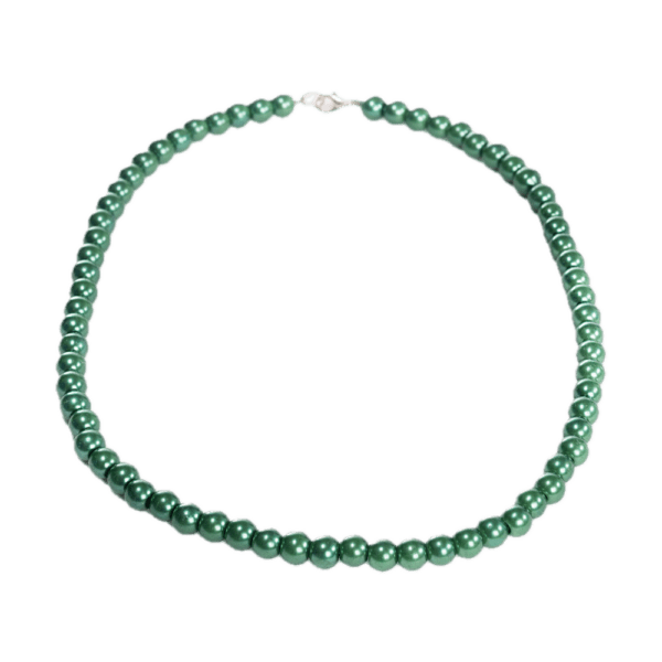 Handmade Beaded Necklace - Forrest Green