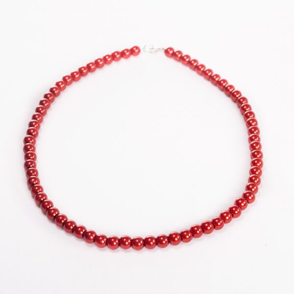 Handmade Beaded Necklace - Ruby Red