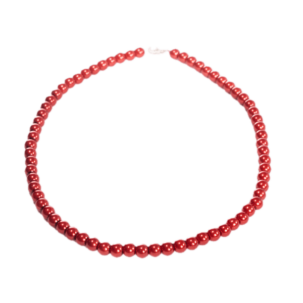 Handmade Beaded Necklace - Ruby Red
