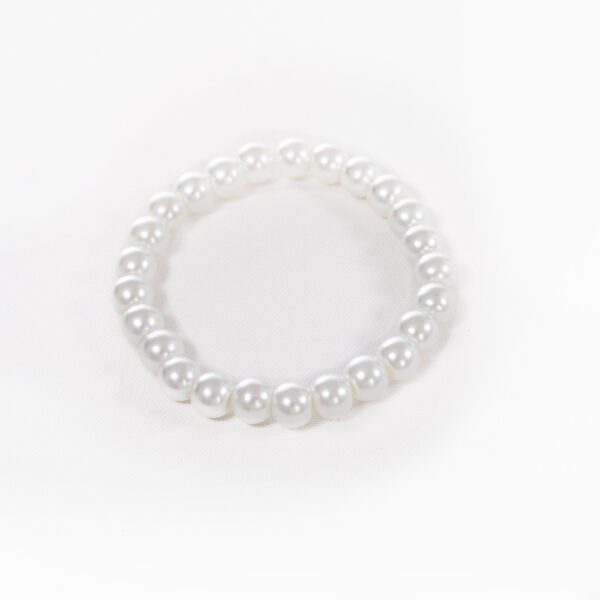 Handmade Beaded Bracelet - Pearl White