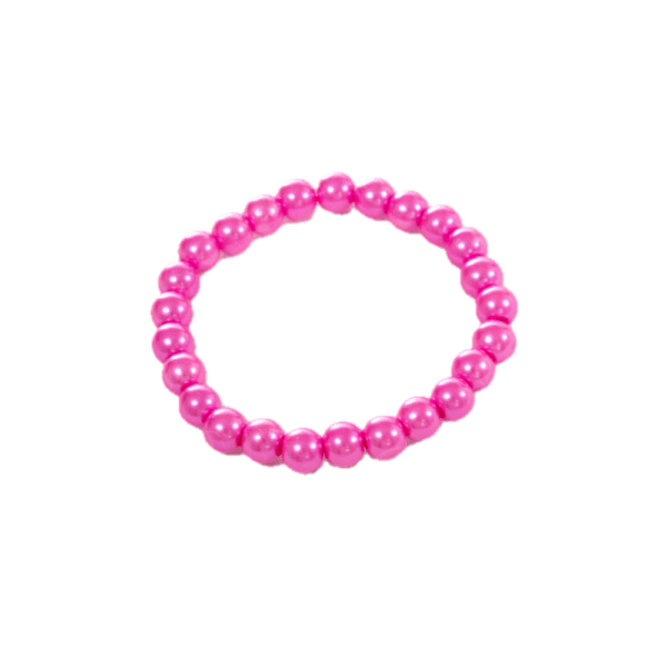 Handmade Beaded Bracelet – Bright Pink