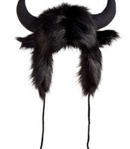 Highland Cow Horn Hat - Black
