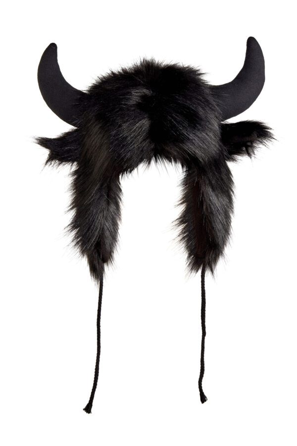 Highland Cow Horn Hat - Black