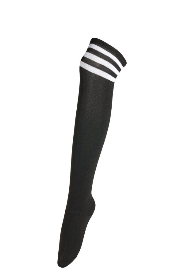 Black Over The Knee Socks – White Stripes