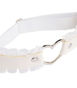 Heart Frill Leg Garter - White