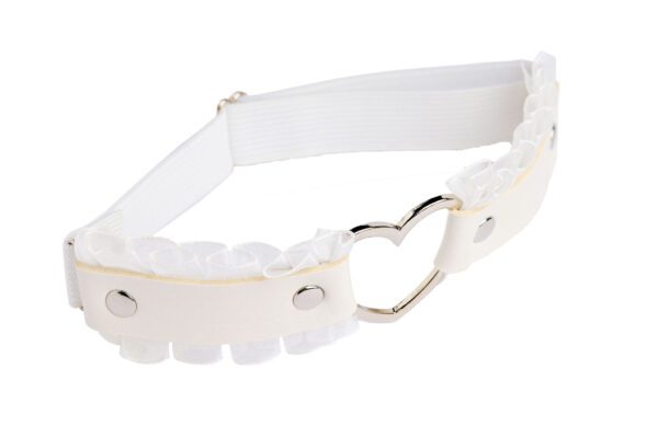 Heart Frill Leg Garter - White