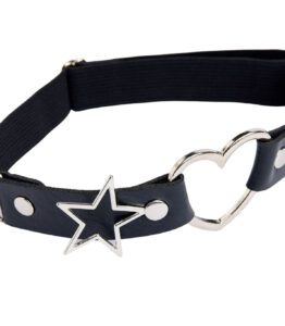 Black Leg Garter with Star Single Strap