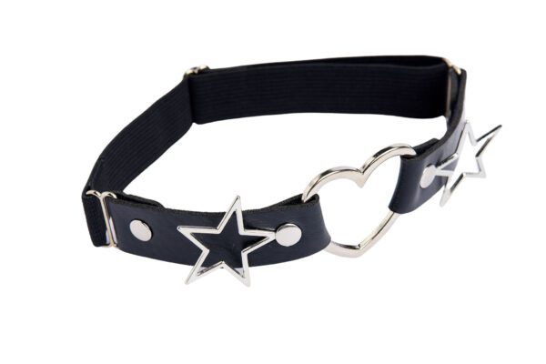 Black Leg Garter with Star Single Strap