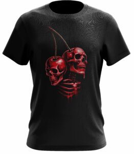 Gothic Cherry Skulls T-Shirt