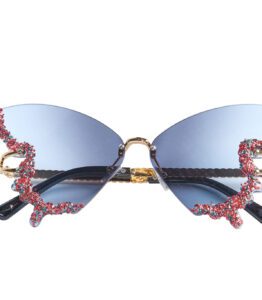 Black Butterfly Rhinestone Glasses