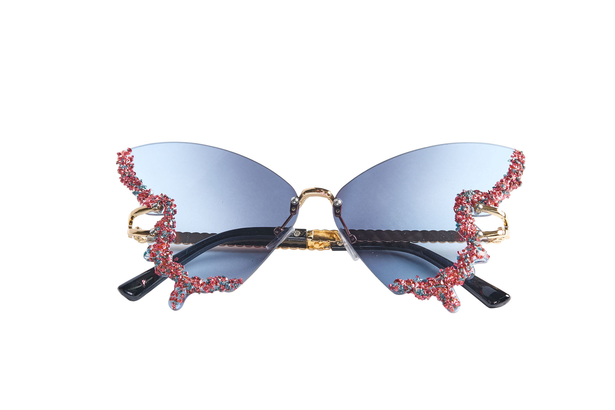 Black Butterfly Rhinestone Glasses