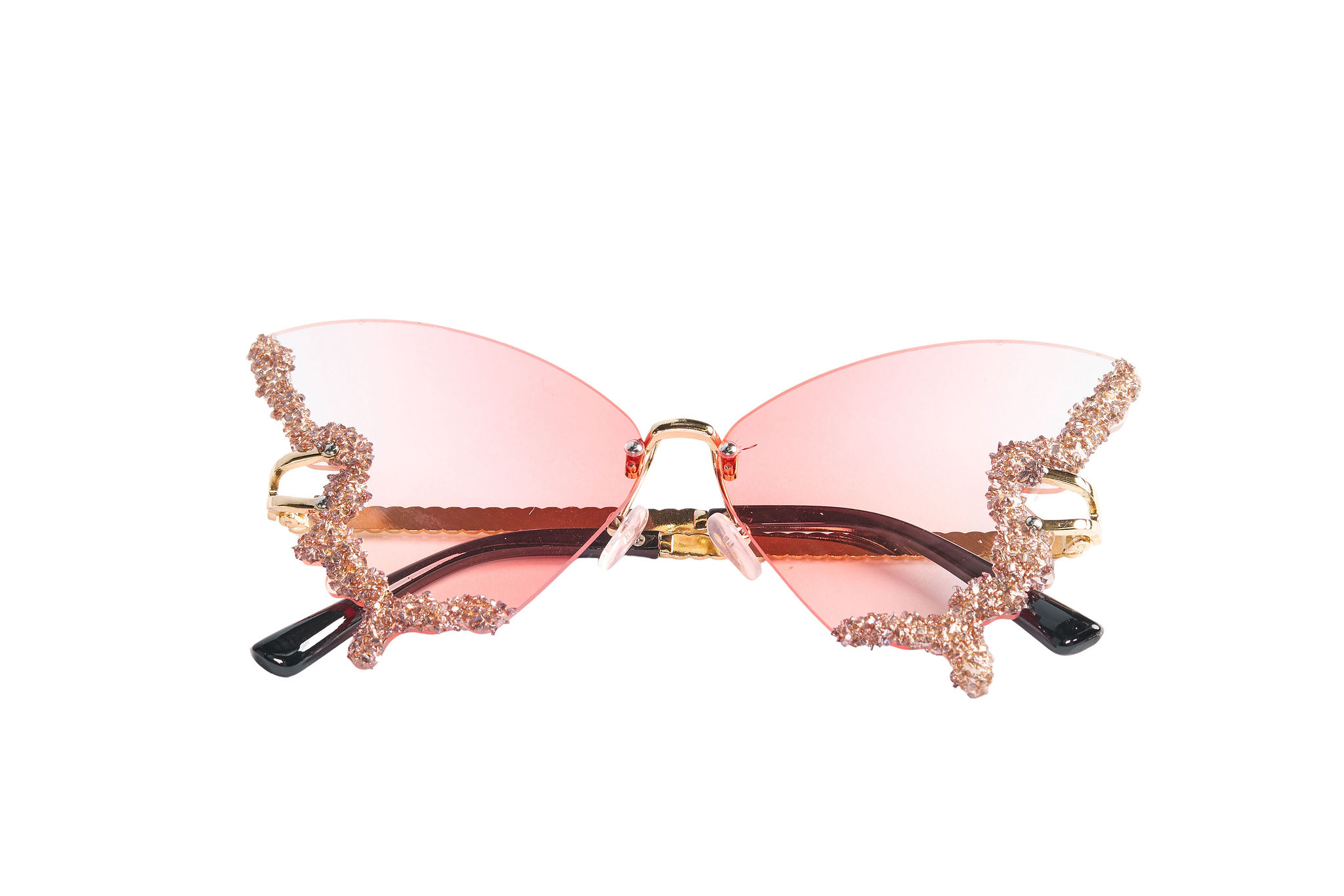 Pink Butterfly Rhinestone Glasses