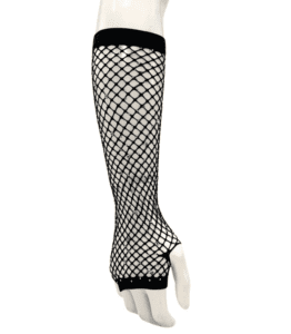 Diamanté Fishnet Gloves – Black