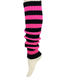 Legwarmer  Pink/ Black Stripe