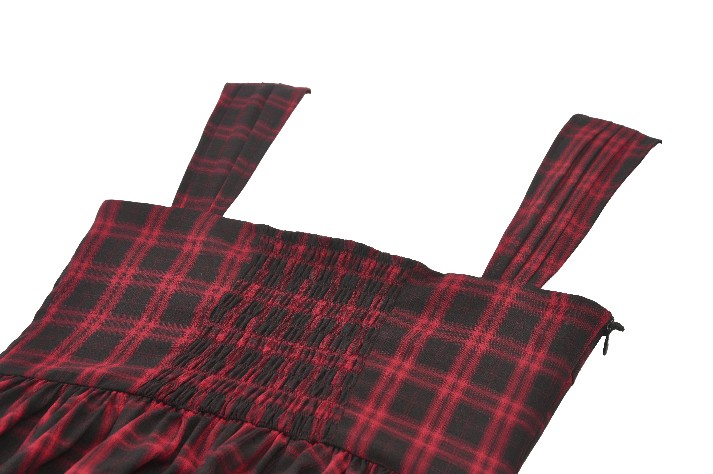 Dark In Love: Red Plaid Corset Lace-Up Mini Dress