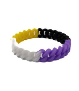 Non Binary Pride Braided Silicon Bracelet