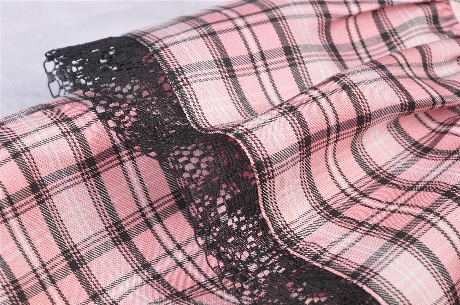 Dark In Love: Pink Plaid Heart Cross Mini Skirt