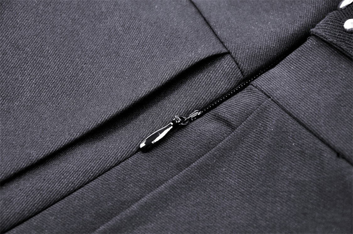 Dark In Love: Black Studded Belt & Heart Pocket Pleated Skirt